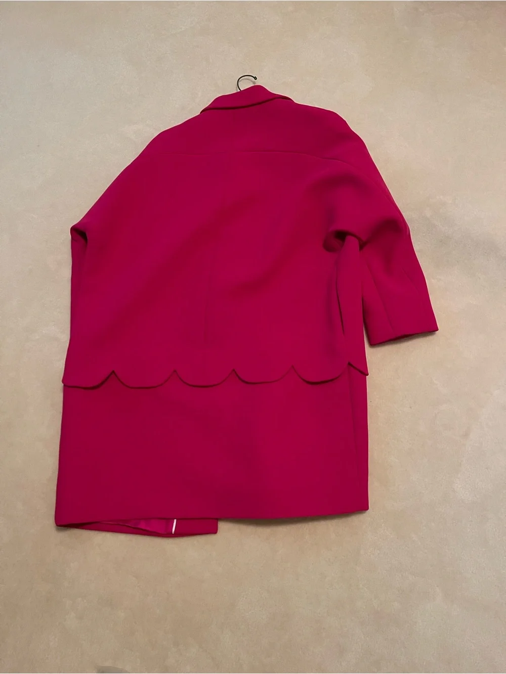 kate spade Bright Fuchsia Scallop-Hem Pea Coat